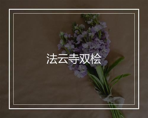 法云寺双桧