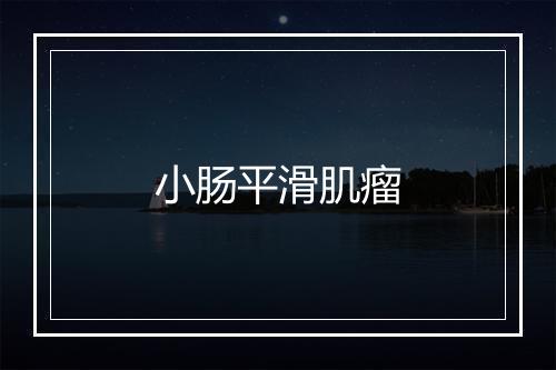 小肠平滑肌瘤