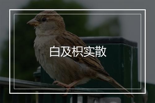 白及枳实散