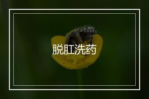 脱肛洗药