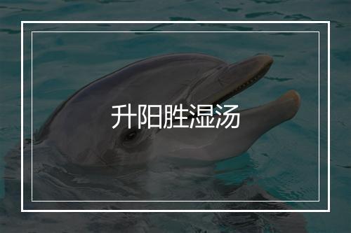 升阳胜湿汤