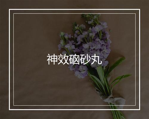 神效硇砂丸