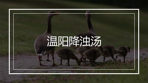 温阳降浊汤