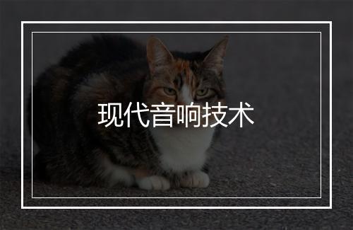 现代音响技术