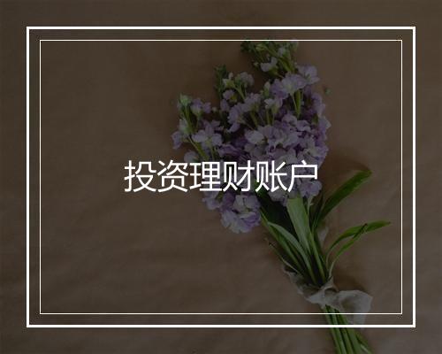 投资理财账户