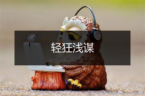 轻狂浅谋