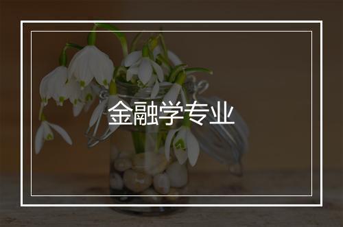 金融学专业