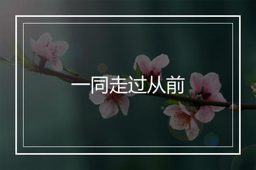 一同走过从前