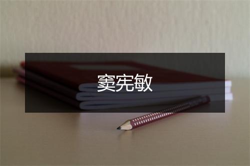 窦宪敏