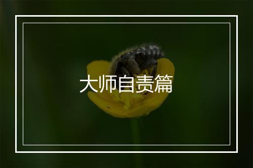 大师自责篇