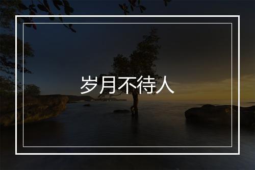 岁月不待人