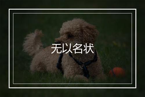 无以名状