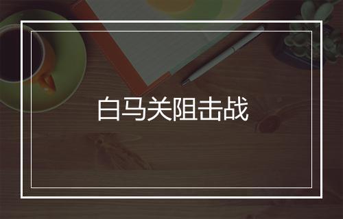 白马关阻击战