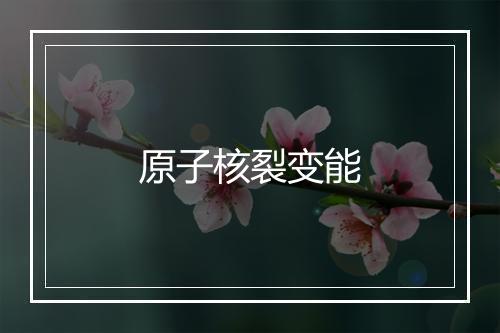 原子核裂变能