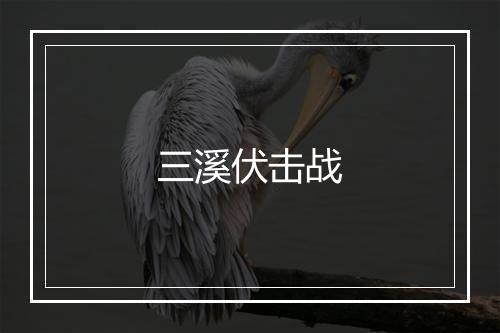 三溪伏击战