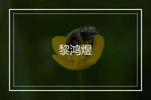 黎鸿煜