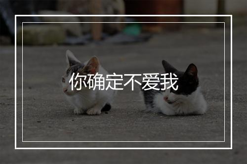 你确定不爱我