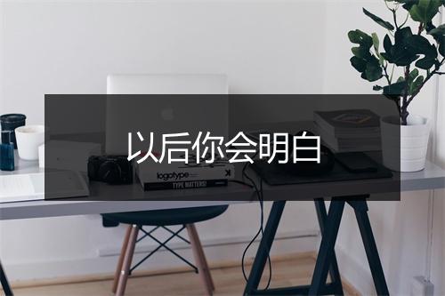 以后你会明白