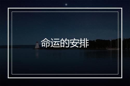 命运的安排