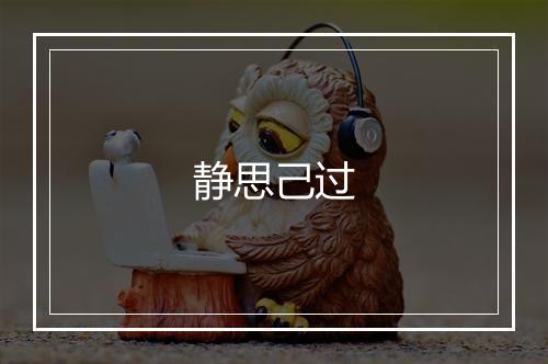 静思己过