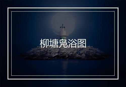 柳塘凫浴图