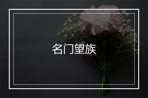 名门望族