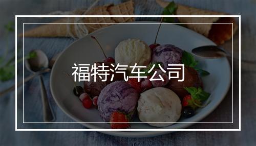 福特汽车公司