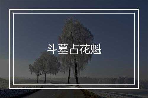 斗墓占花魁