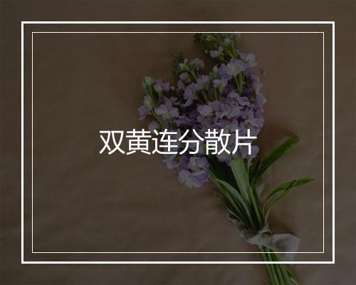 双黄连分散片