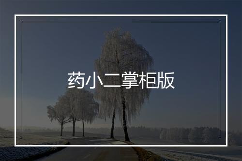 药小二掌柜版