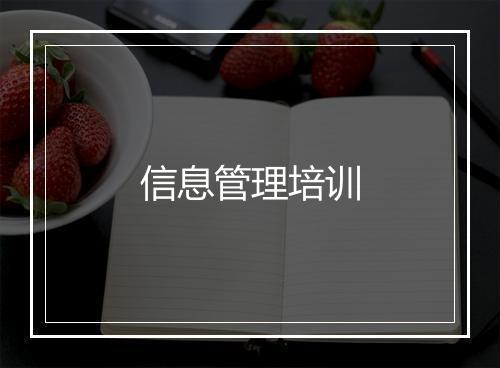 信息管理培训