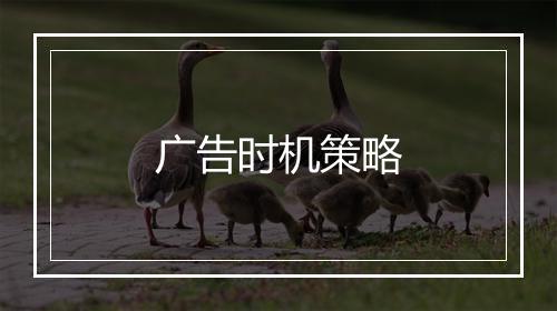 广告时机策略