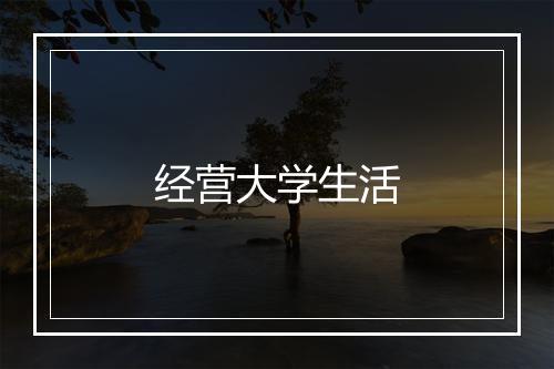 经营大学生活