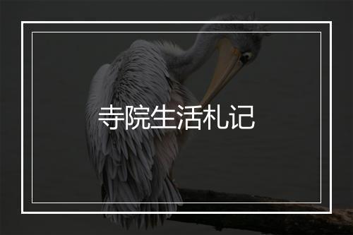 寺院生活札记