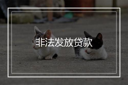 非法发放贷款