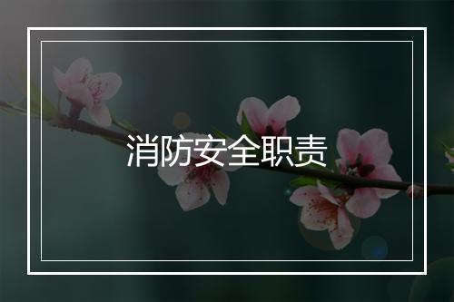 消防安全职责