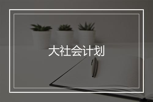 大社会计划