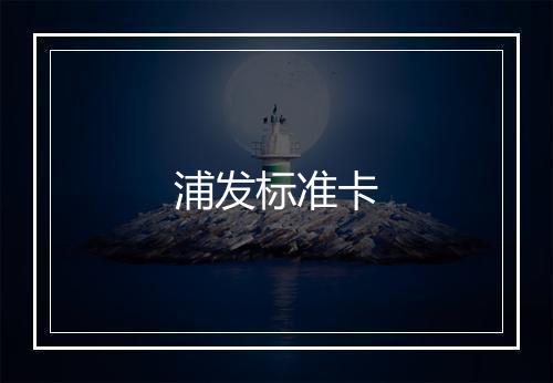 浦发标准卡