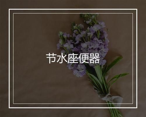 节水座便器