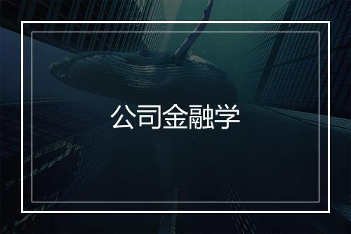 公司金融学