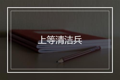 上等清洁兵