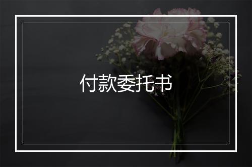 付款委托书