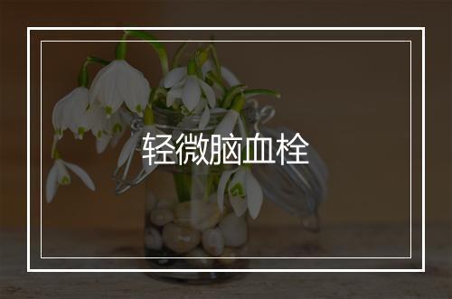 轻微脑血栓