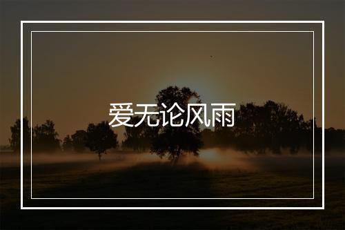 爱无论风雨