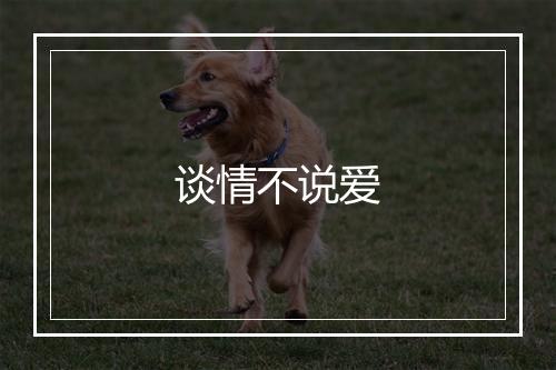 谈情不说爱