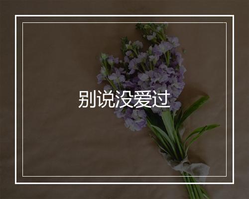 别说没爱过