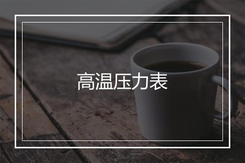 高温压力表