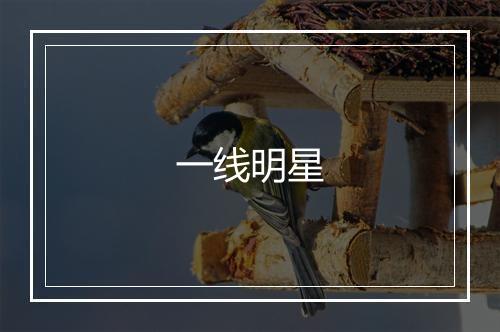 一线明星