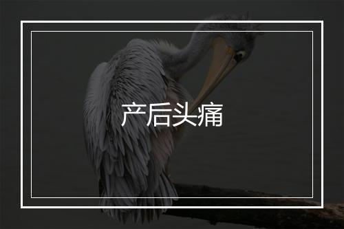 产后头痛