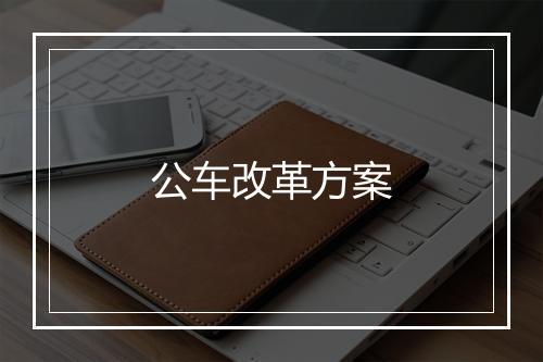 公车改革方案